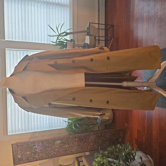 VTG Barneys New York Mens Preppy Double Breasted Wool USA Trench Coat Beige 48 - Picture 7 of 13